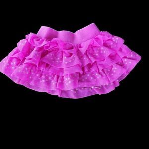 Little Girl's Valentines Day Pink Skirt with Sequins by Amy Coe
